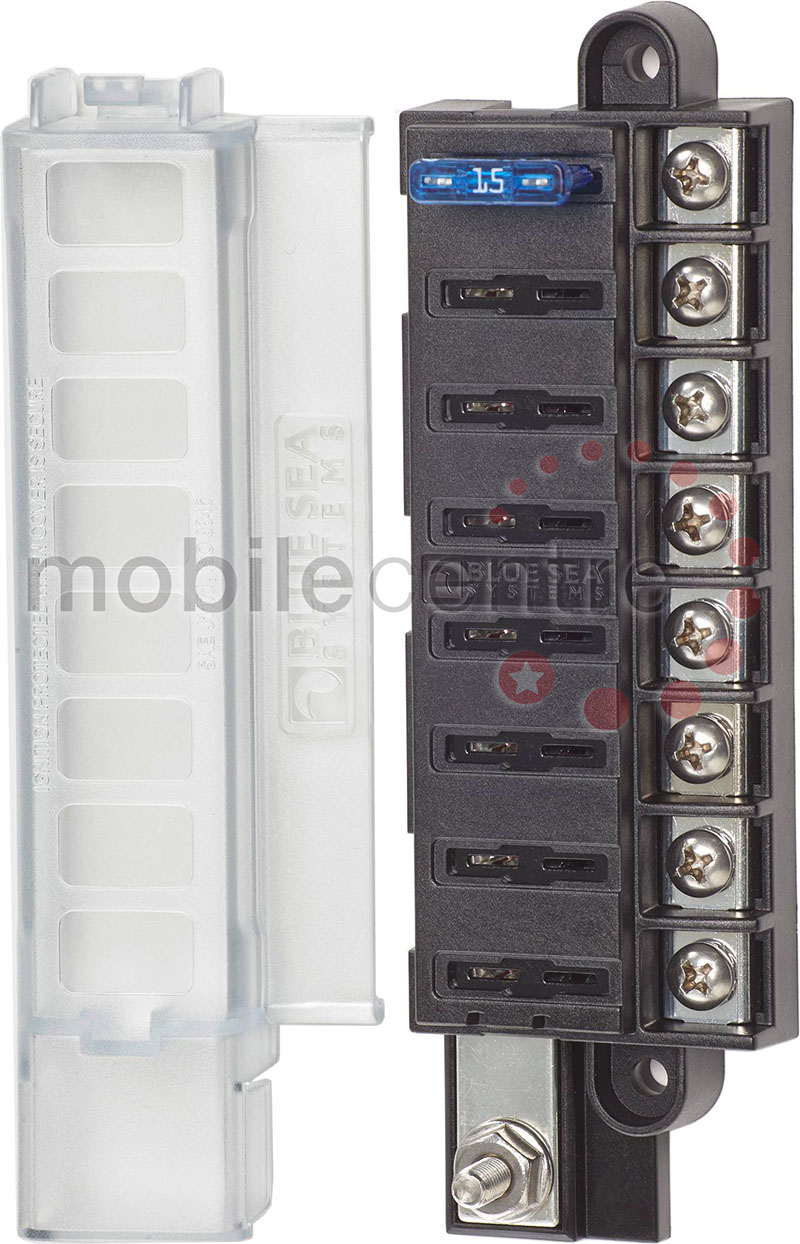 Blue Sea 5046 8 way standard blade fuse Box with lid and ... atc fuse box terminals 