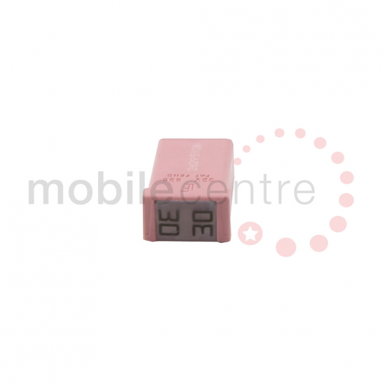 2 Pcs Push-in Type Female Cartridge Fuse 30A 32V Pink Clear Roof Shape 